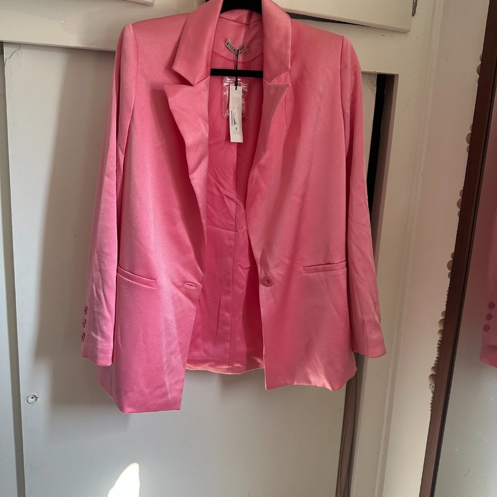 Alice + olivia denny notch button satin boyfriend blazer FINAL PRICE - Picture 5 of 9